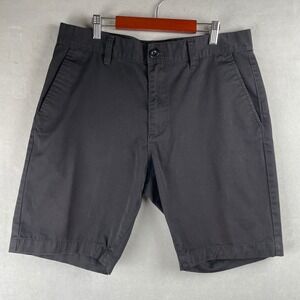 RVCA Weekender Chino Work Shorts Black Mens 34 Flat Front Casual Summer Retro